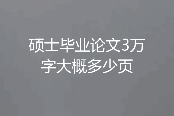 硕士毕业论文3万字大概多少页