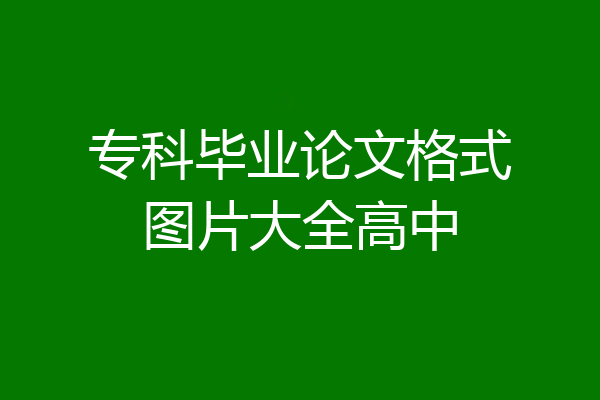 专科毕业论文格式图片大全高中