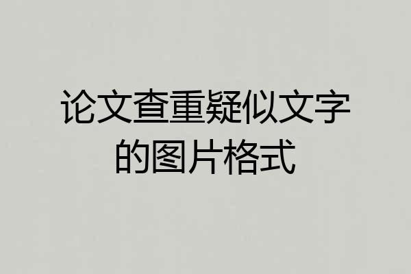 论文查重疑似文字的图片格式