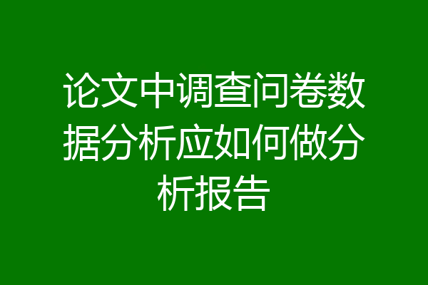 论文中调查问卷数据分析应如何做分析报告