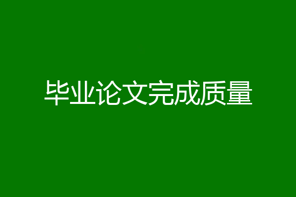 毕业论文完成质量