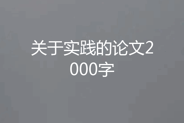 关于实践的论文2000字