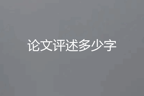 论文评述多少字