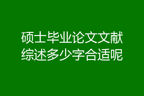 硕士毕业论文文献综述多少字合适呢