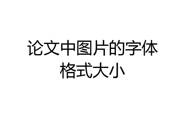 论文中图片的字体格式大小