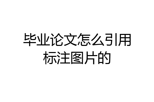 毕业论文怎么引用标注图片的