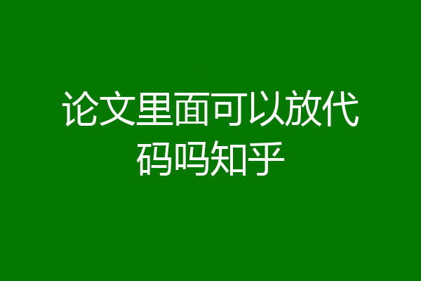 论文里面可以放代码吗知乎