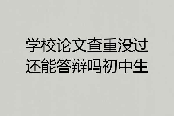 学校论文查重没过还能答辩吗初中生