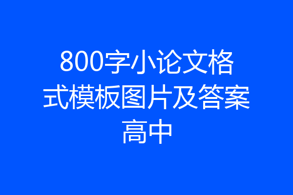 800字小论文格式模板图片及答案高中