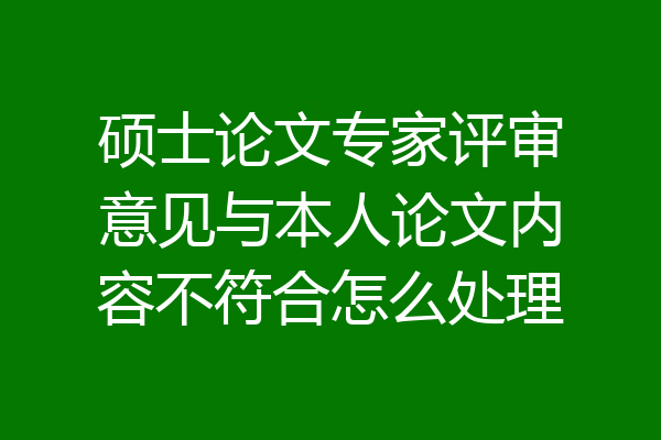 硕士论文专家评审意见与本人论文内容不符合怎么处理