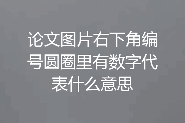 论文图片右下角编号圆圈里有数字代表什么意思