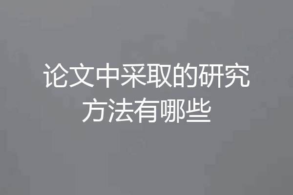 论文中采取的研究方法有哪些