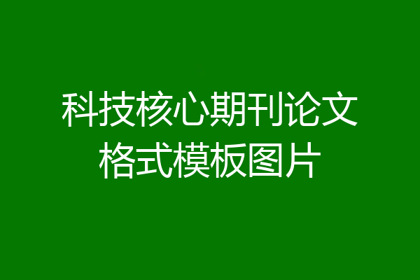 科技核心期刊论文格式模板图片