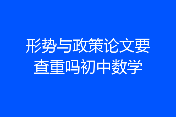 形势与政策论文要查重吗初中数学