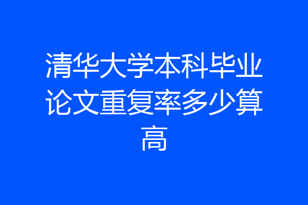 清华大学本科毕业论文重复率多少算高