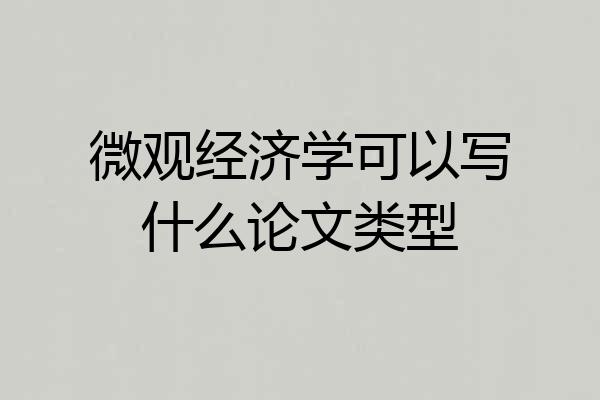 微观经济学可以写什么论文类型