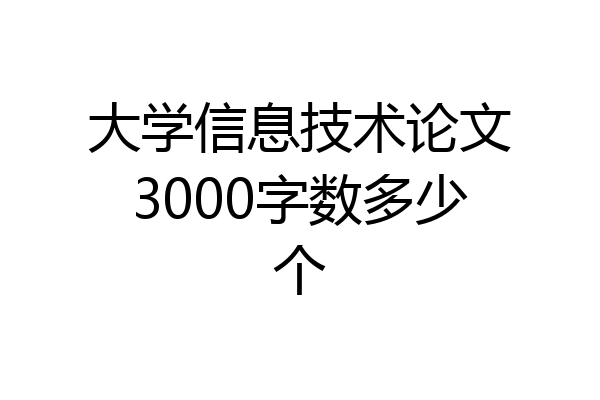 大学信息技术论文3000字数多少个
