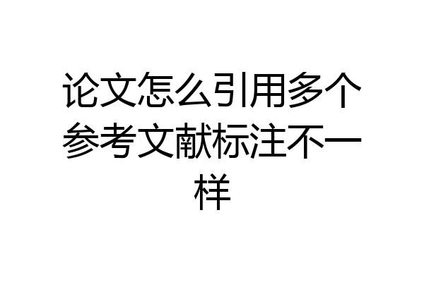 论文怎么引用多个参考文献标注不一样