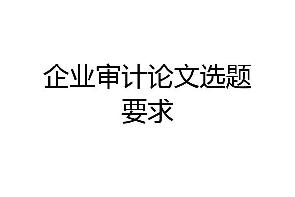 企业审计论文选题要求
