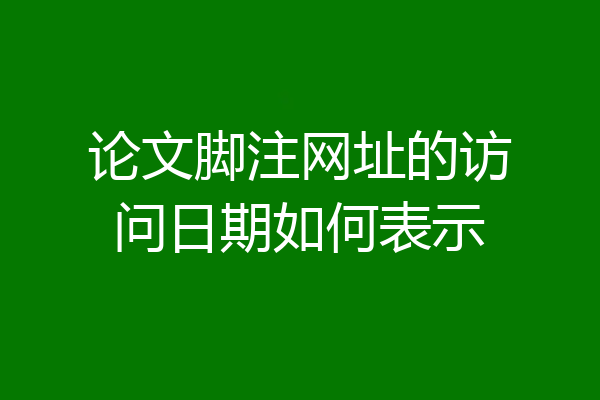 论文脚注网址的访问日期如何表示