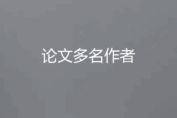 论文多名作者
