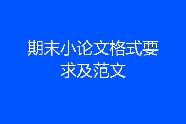 期末小论文格式要求及范文