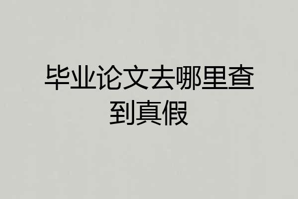 毕业论文去哪里查到真假