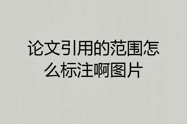 论文引用的范围怎么标注啊图片