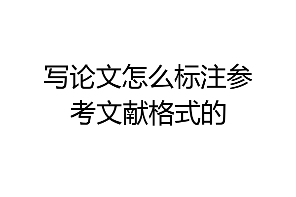 写论文怎么标注参考文献格式的