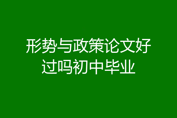 形势与政策论文好过吗初中毕业
