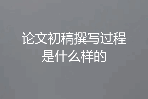 论文初稿撰写过程是什么样的