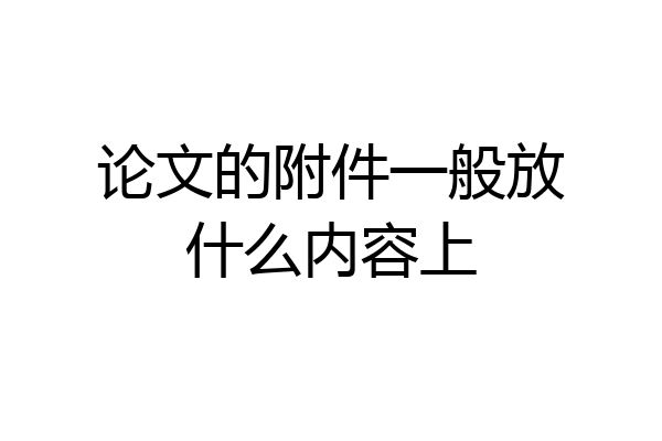 论文的附件一般放什么内容上