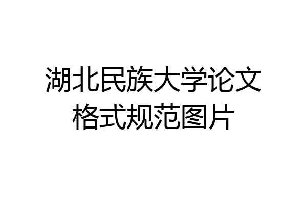 湖北民族大学论文格式规范图片