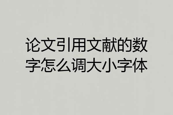 论文引用文献的数字怎么调大小字体