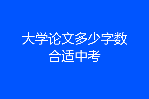 大学论文多少字数合适中考
