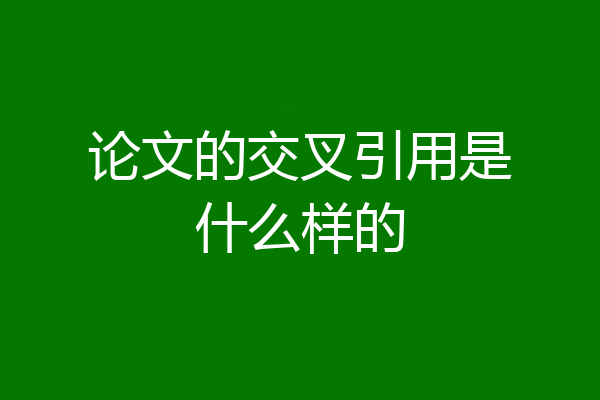 论文的交叉引用是什么样的
