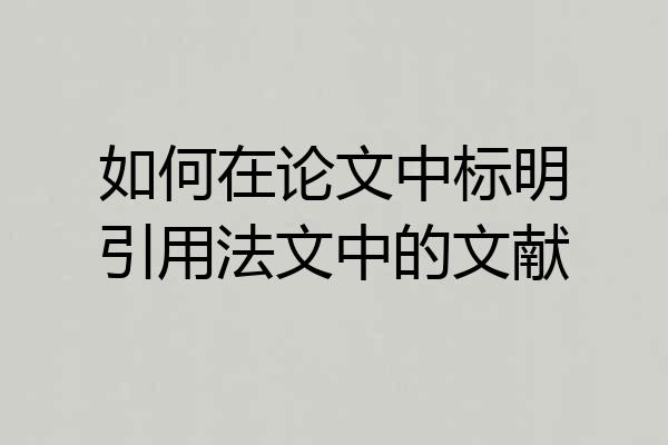 如何在论文中标明引用法文中的文献