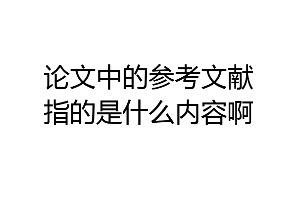 论文中的参考文献指的是什么内容啊