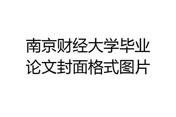南京财经大学毕业论文封面格式图片