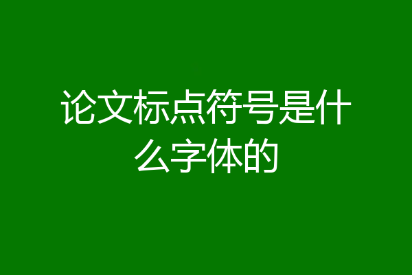 论文标点符号是什么字体的