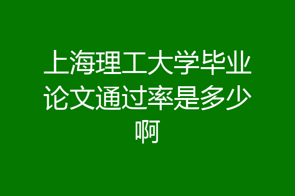 上海理工大学毕业论文通过率是多少啊