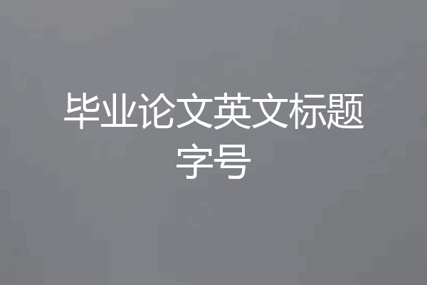 毕业论文英文标题字号