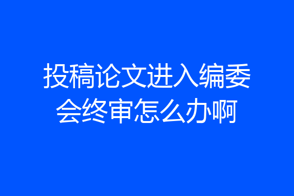 投稿论文进入编委会终审怎么办啊