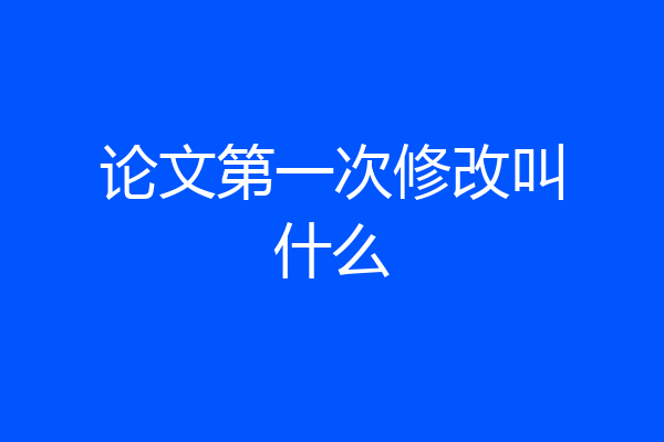 论文第一次修改叫什么