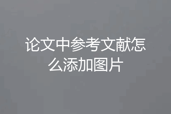 论文中参考文献怎么添加图片