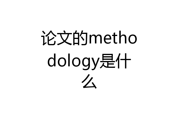 论文的methodology是什么