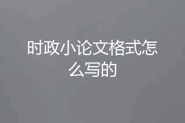 时政小论文格式怎么写的