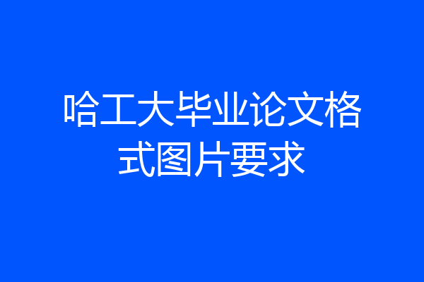 哈工大毕业论文格式图片要求