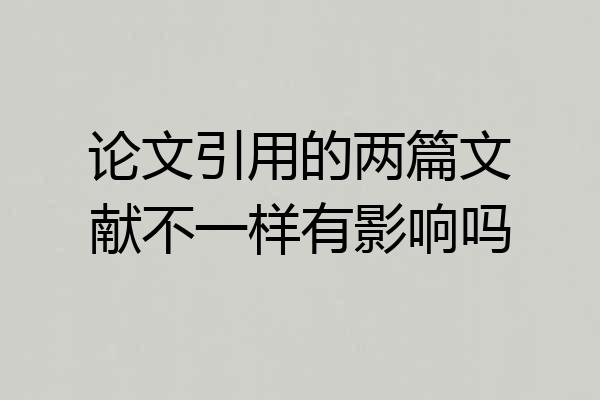 论文引用的两篇文献不一样有影响吗