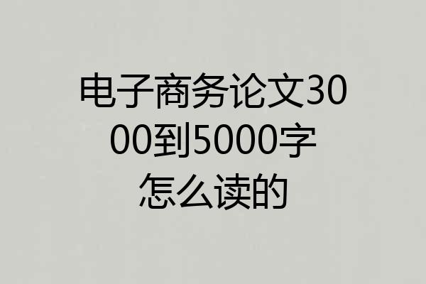 电子商务论文3000到5000字怎么读的